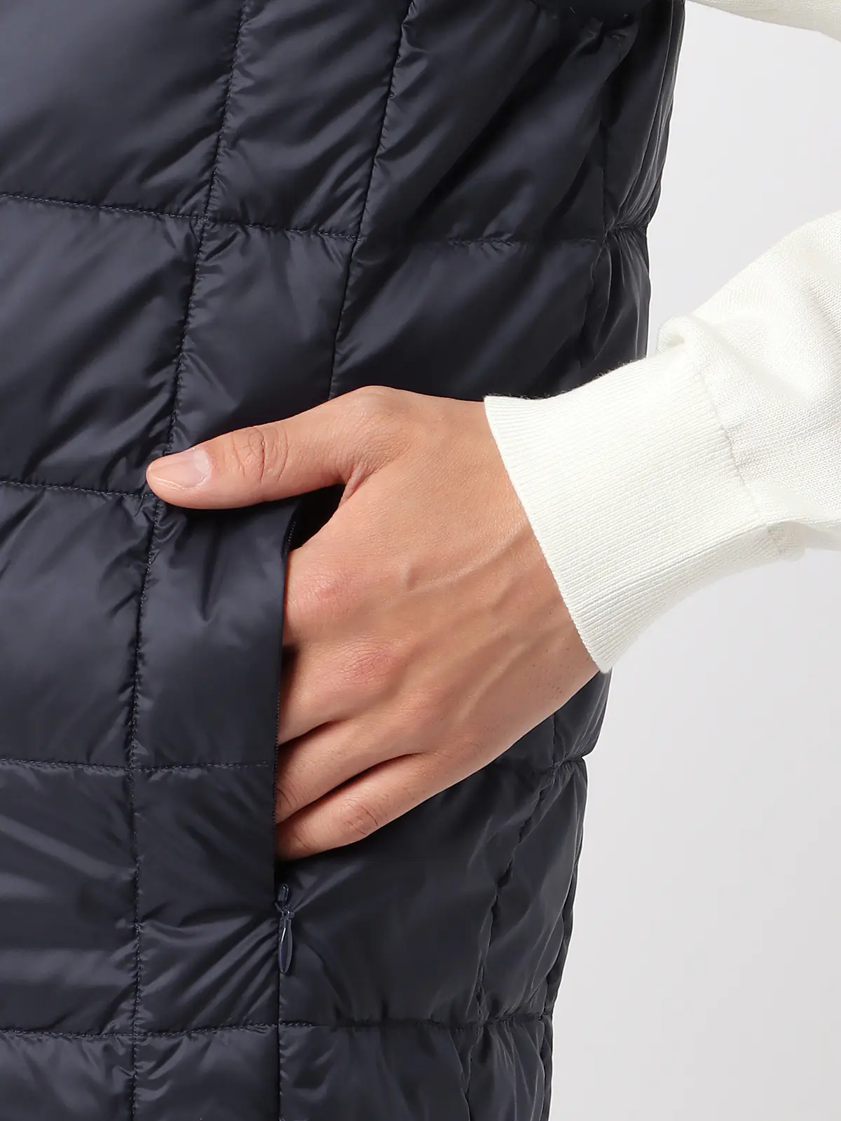 インナーダウンベスト/TAION/ナイロン ネイビー S