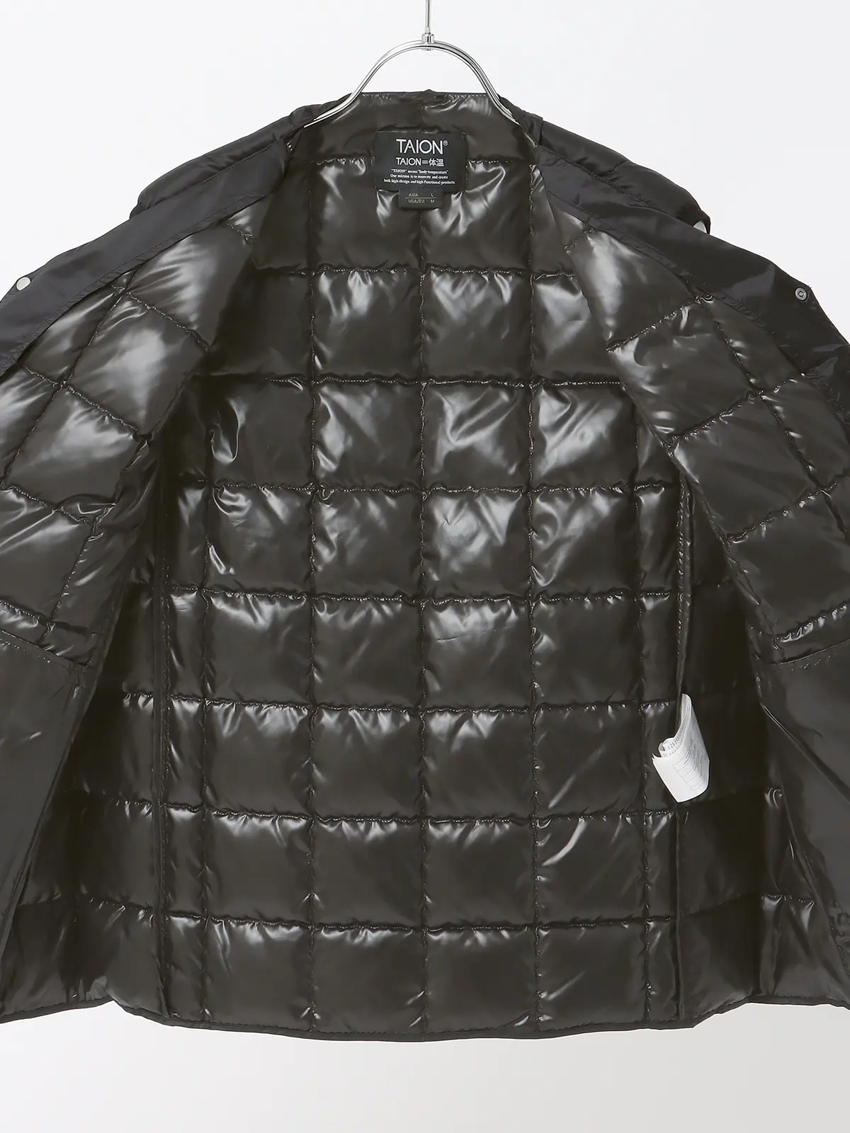 インナーダウンベスト／TAION／ナイロン ブラック S