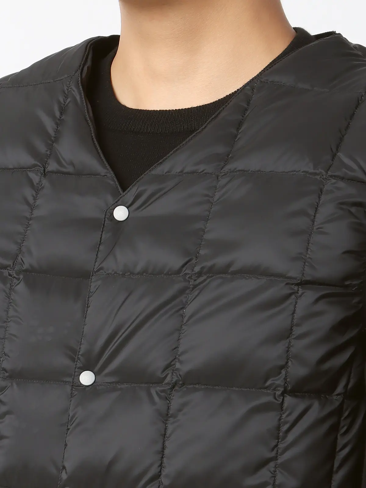 インナーダウンベスト／TAION／ナイロン ブラック S