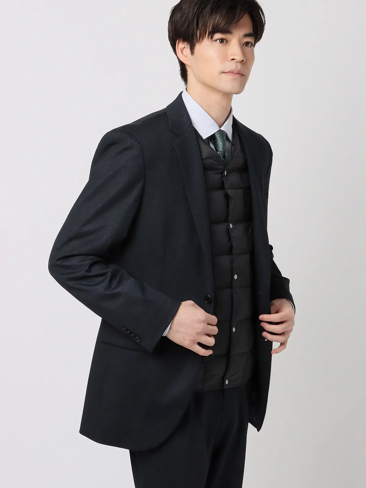 インナーダウンベスト／TAION／ナイロン ブラック S