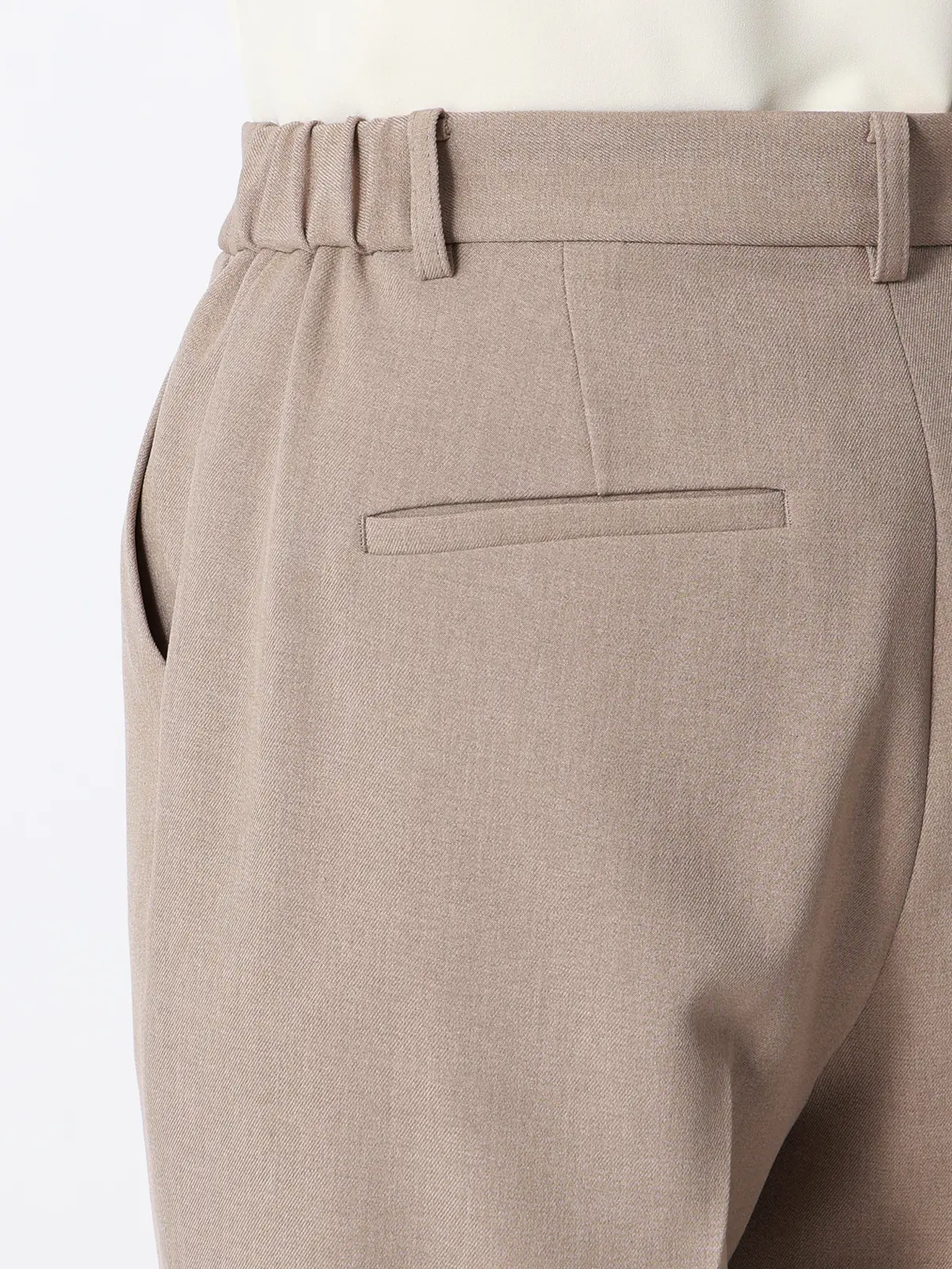 みんなのスーツ／ピンタックストレートパンツ／ウォッシャブル／PRESTIGE TECHNOLOGY ベージュ S