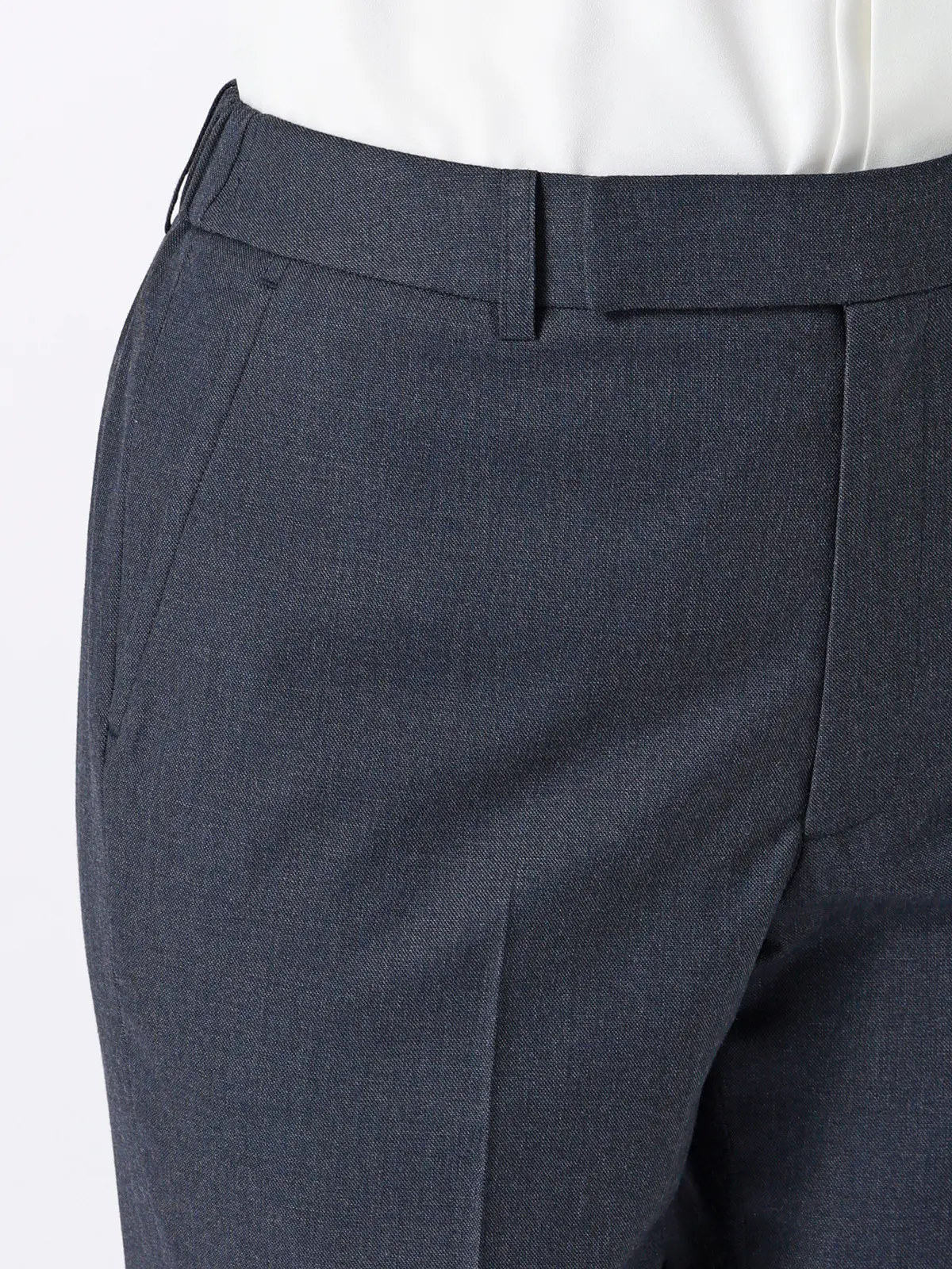 テーパードパンツ／Carreman／ウォッシャブル／接触冷感／デニムライクストレッチ／無地 ネイビー 36(7号）