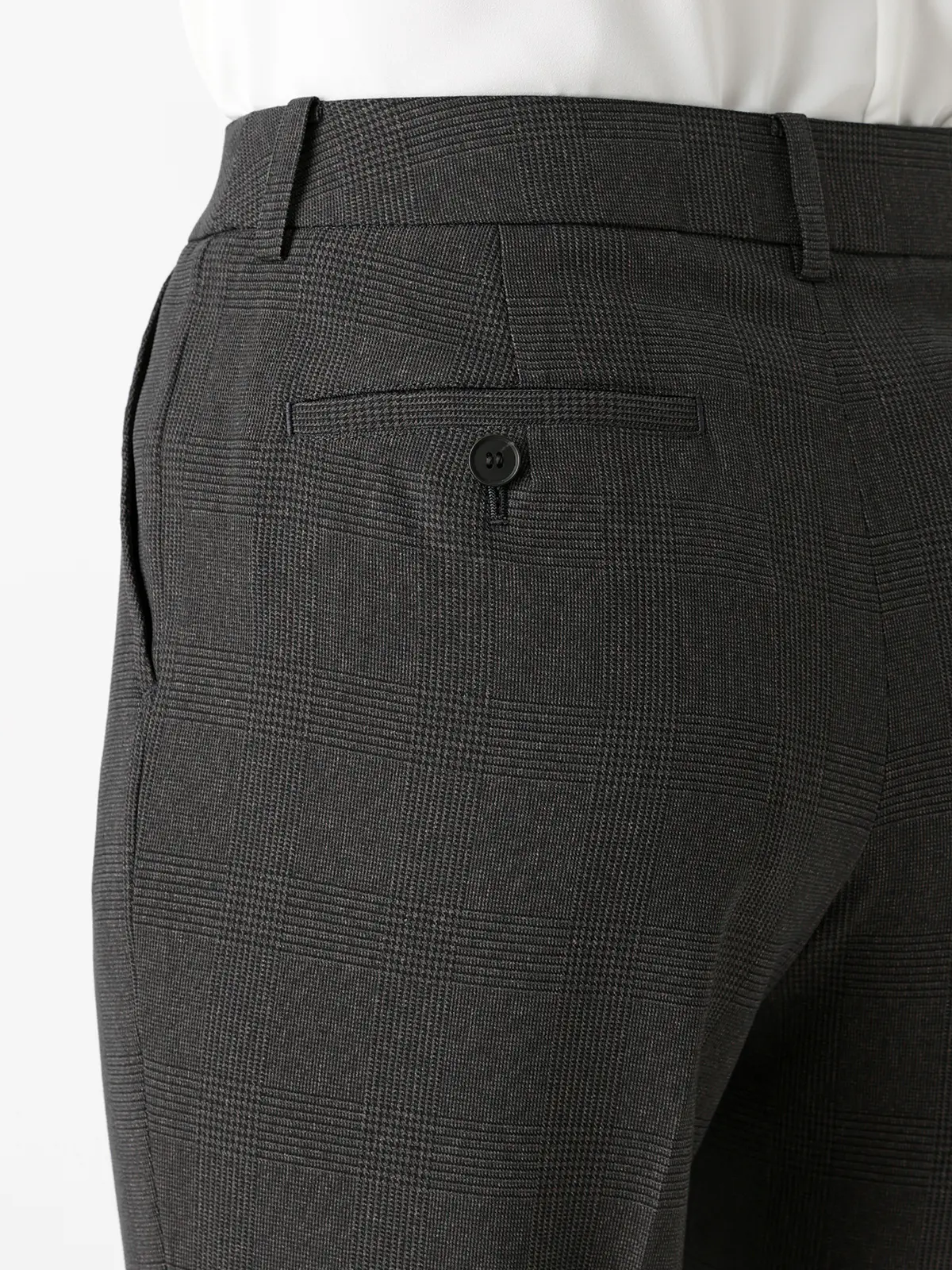 テーパードパンツ/ウォッシャブル/ストレッチ/グレンチェック/Suit Buffet グレー 36(7号)