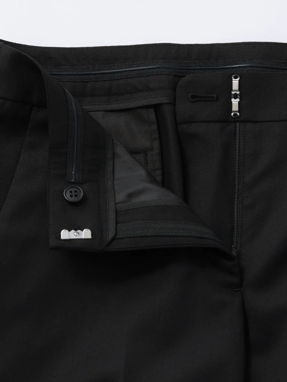 セミフレアパンツ/SUPER100'sウール/無地 ブラック 36(7号)