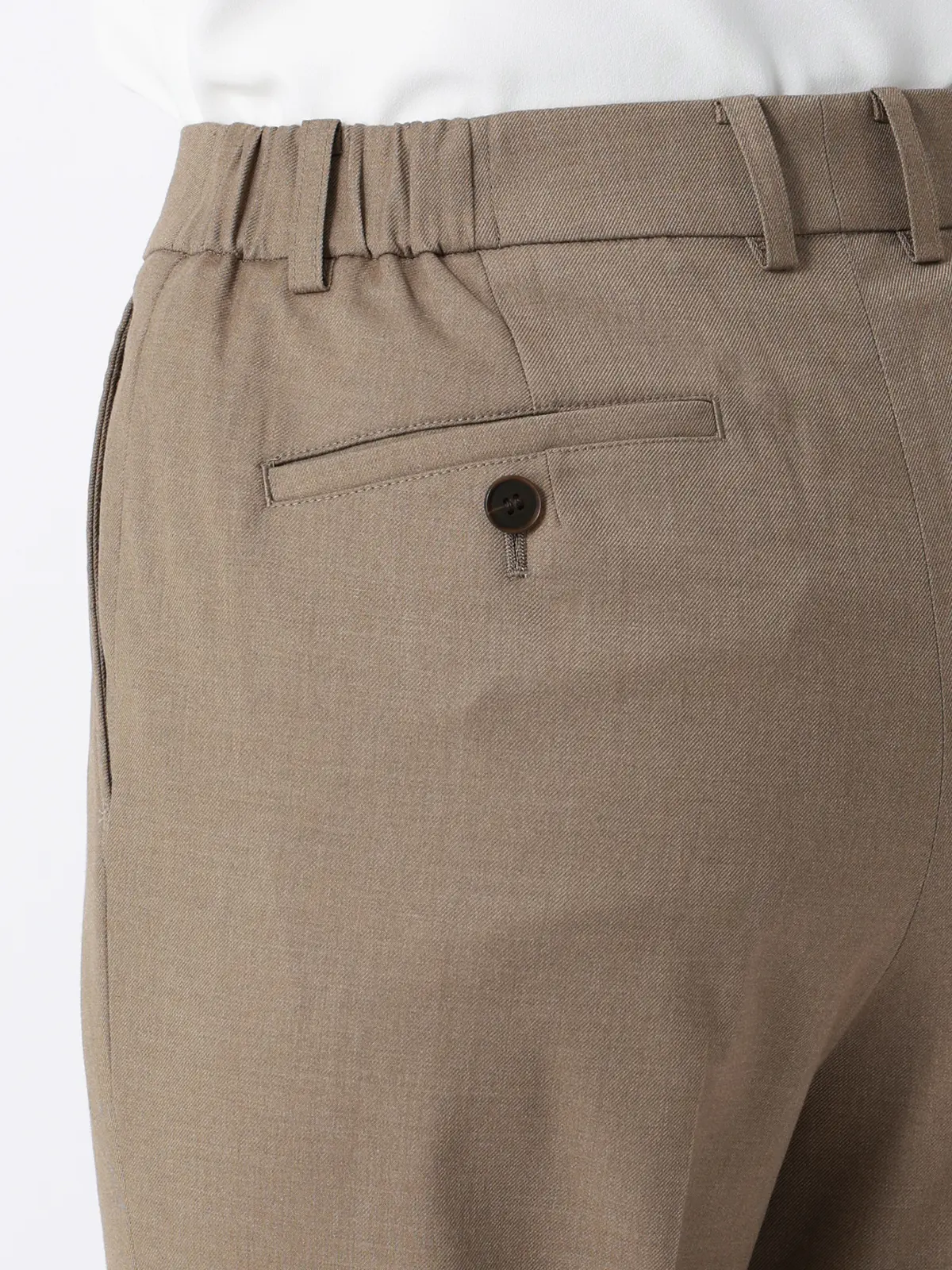 テーパードパンツ／Carreman／ウォッシャブル／接触冷感／TRストレッチ／無地 ベージュ 36(7号）