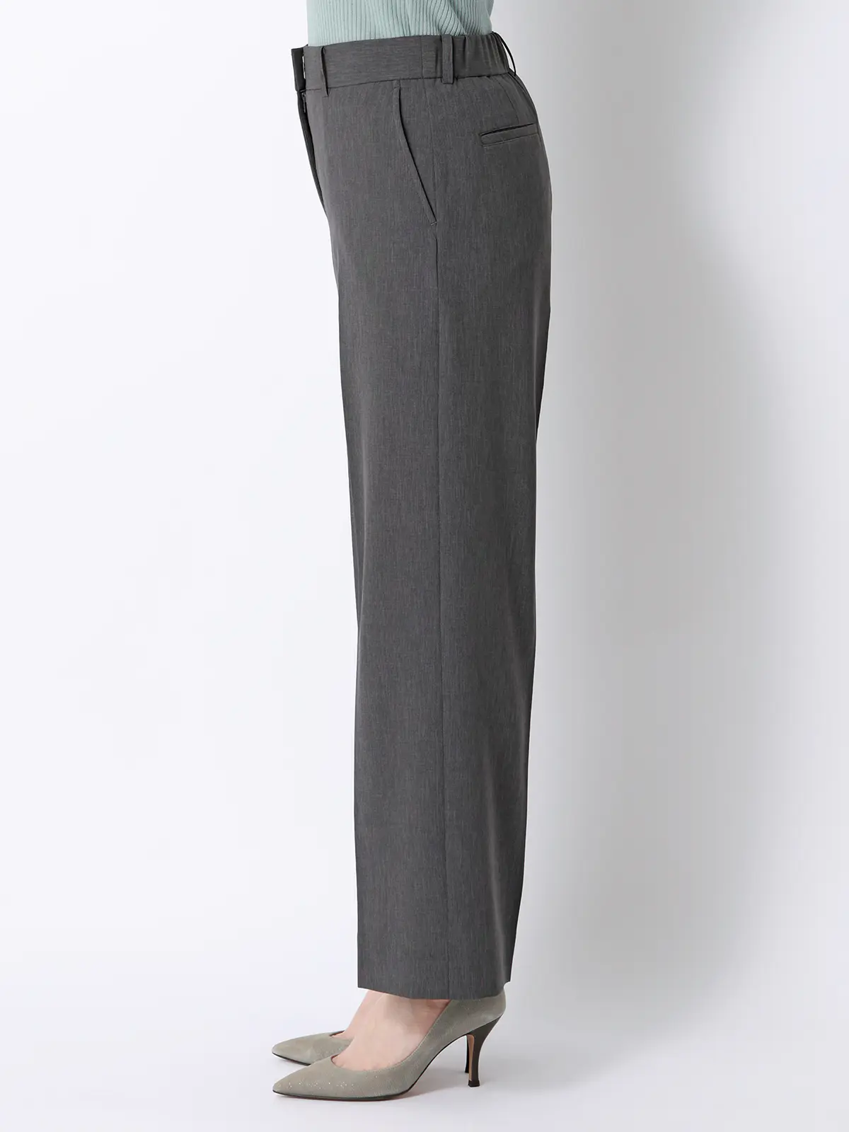 涼しいスーツ／ワイドパンツ／ウォッシャブル／ストレッチ／高通気／軽量／無地 グレー 36(7号）