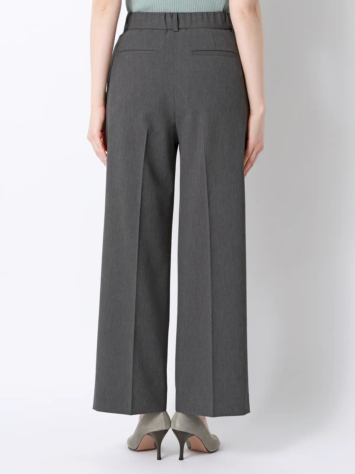 涼しいスーツ／ワイドパンツ／ウォッシャブル／ストレッチ／高通気／軽量／無地 グレー 36(7号）