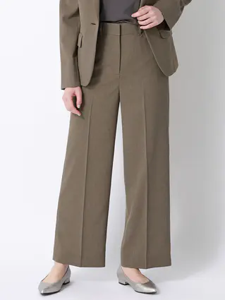 涼しいスーツ／ワイドパンツ／ウォッシャブル／ストレッチ／高通気／軽量／無地