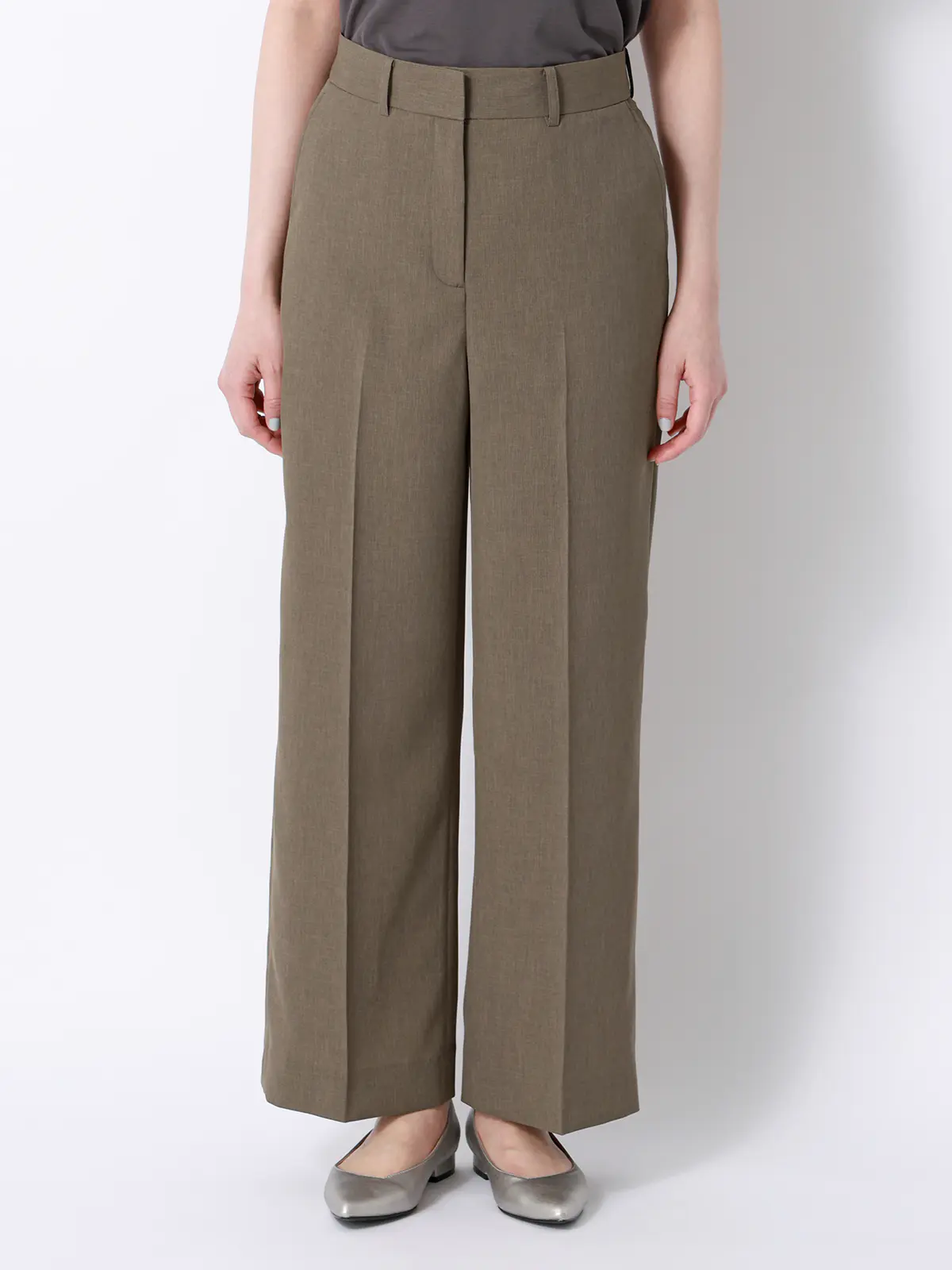 涼しいスーツ／ワイドパンツ／ウォッシャブル／ストレッチ／高通気／軽量／無地 ベージュ 36(7号）