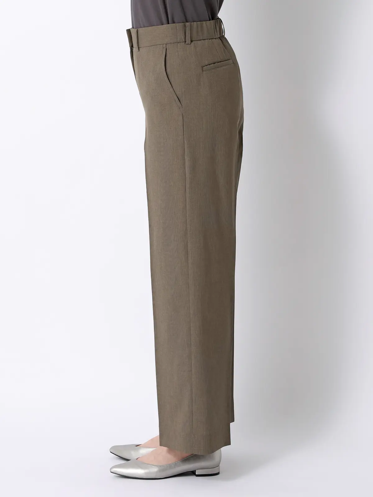 涼しいスーツ／ワイドパンツ／ウォッシャブル／ストレッチ／高通気／軽量／無地 ベージュ 36(7号）