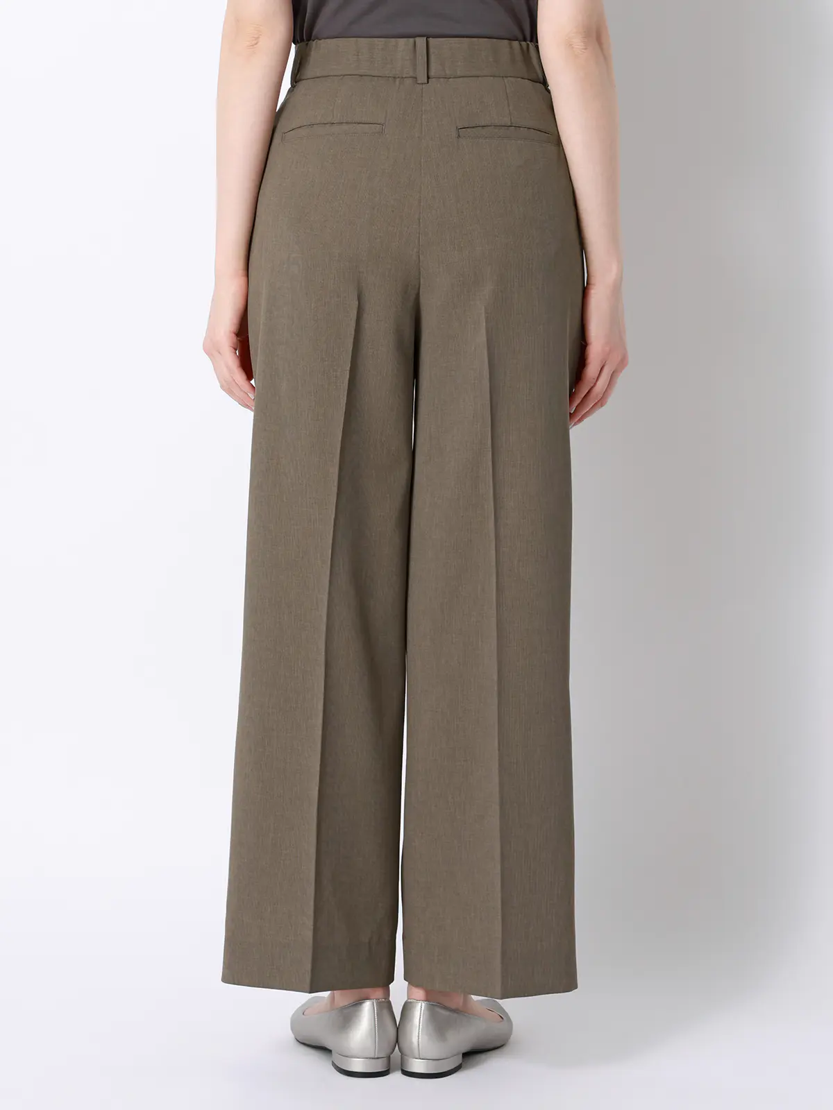 涼しいスーツ／ワイドパンツ／ウォッシャブル／ストレッチ／高通気／軽量／無地 ベージュ 36(7号）