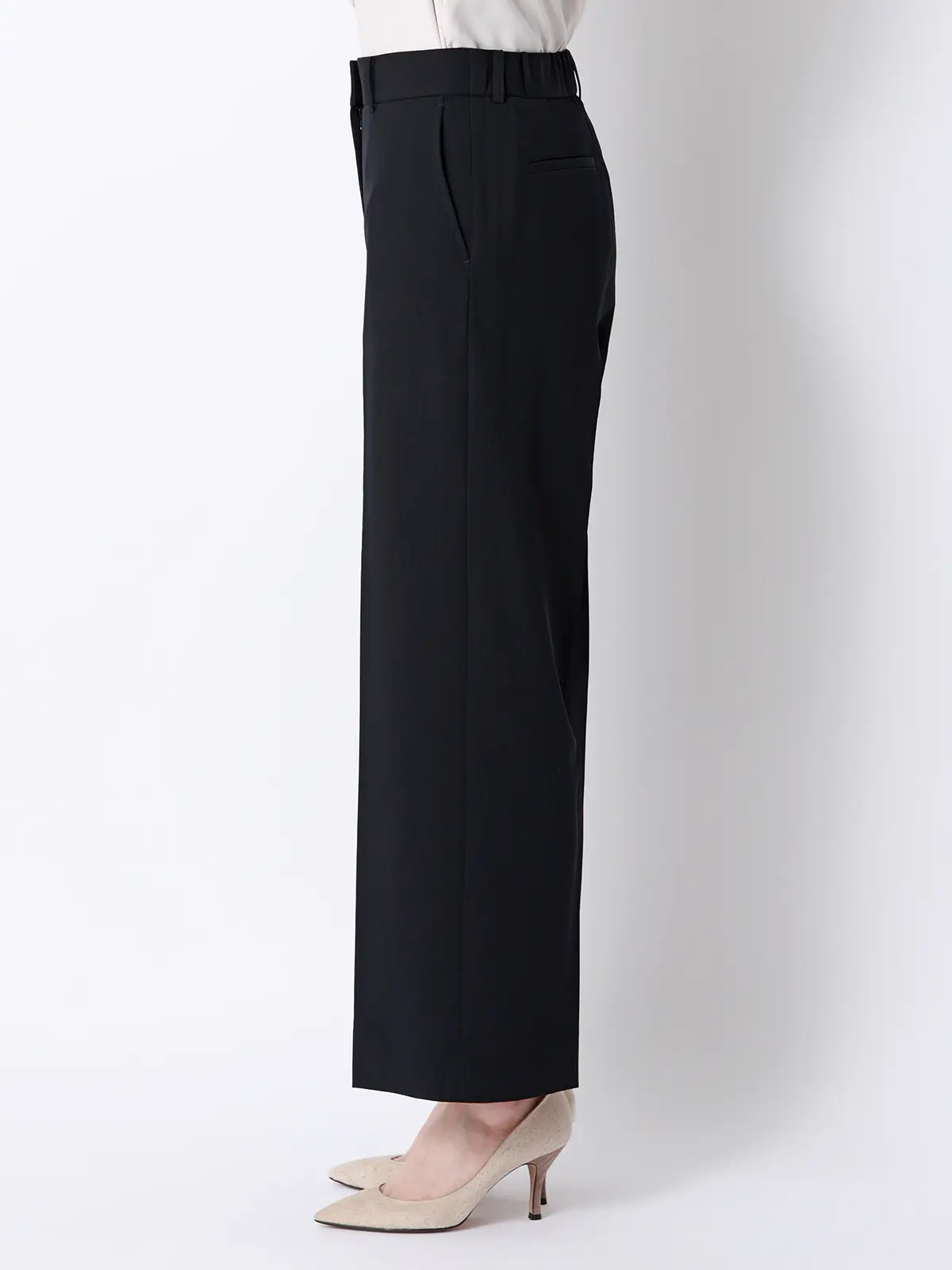 涼しいスーツ／ワイドパンツ／ウォッシャブル／ストレッチ／高通気／軽量／無地 ネイビー 36(7号）