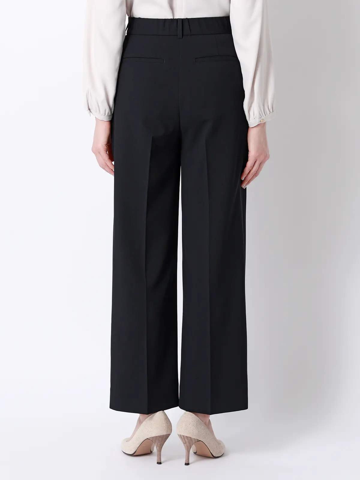 涼しいスーツ／ワイドパンツ／ウォッシャブル／ストレッチ／高通気／軽量／無地 ネイビー 36(7号）