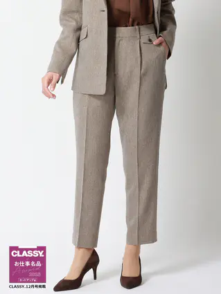 秋冬／タックテーパードパンツ