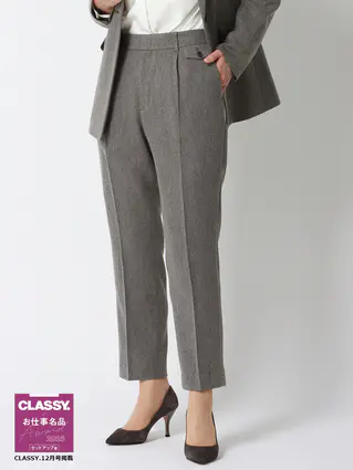 秋冬／タックテーパードパンツ