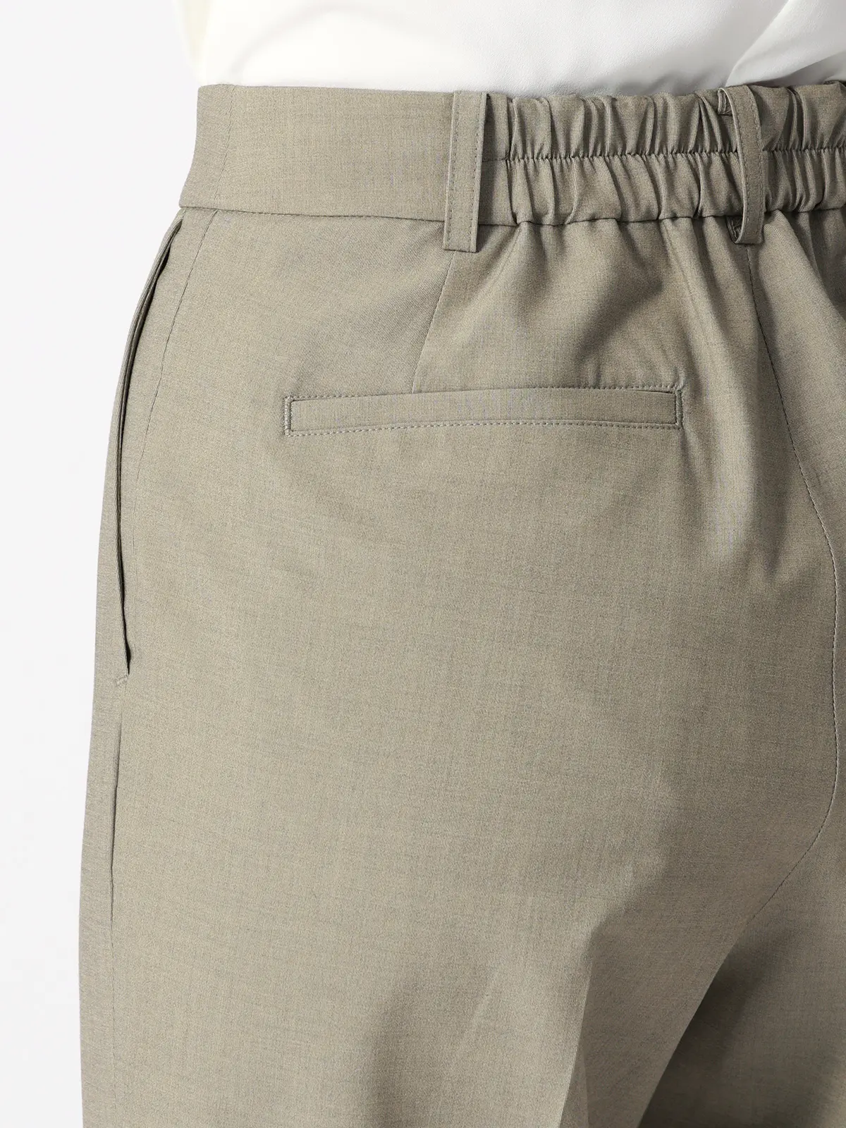 タックテーパードパンツ/ウォッシャブル/ストレッチ/UVカット/TRトロピカル/無地 カーキ 36(7号)