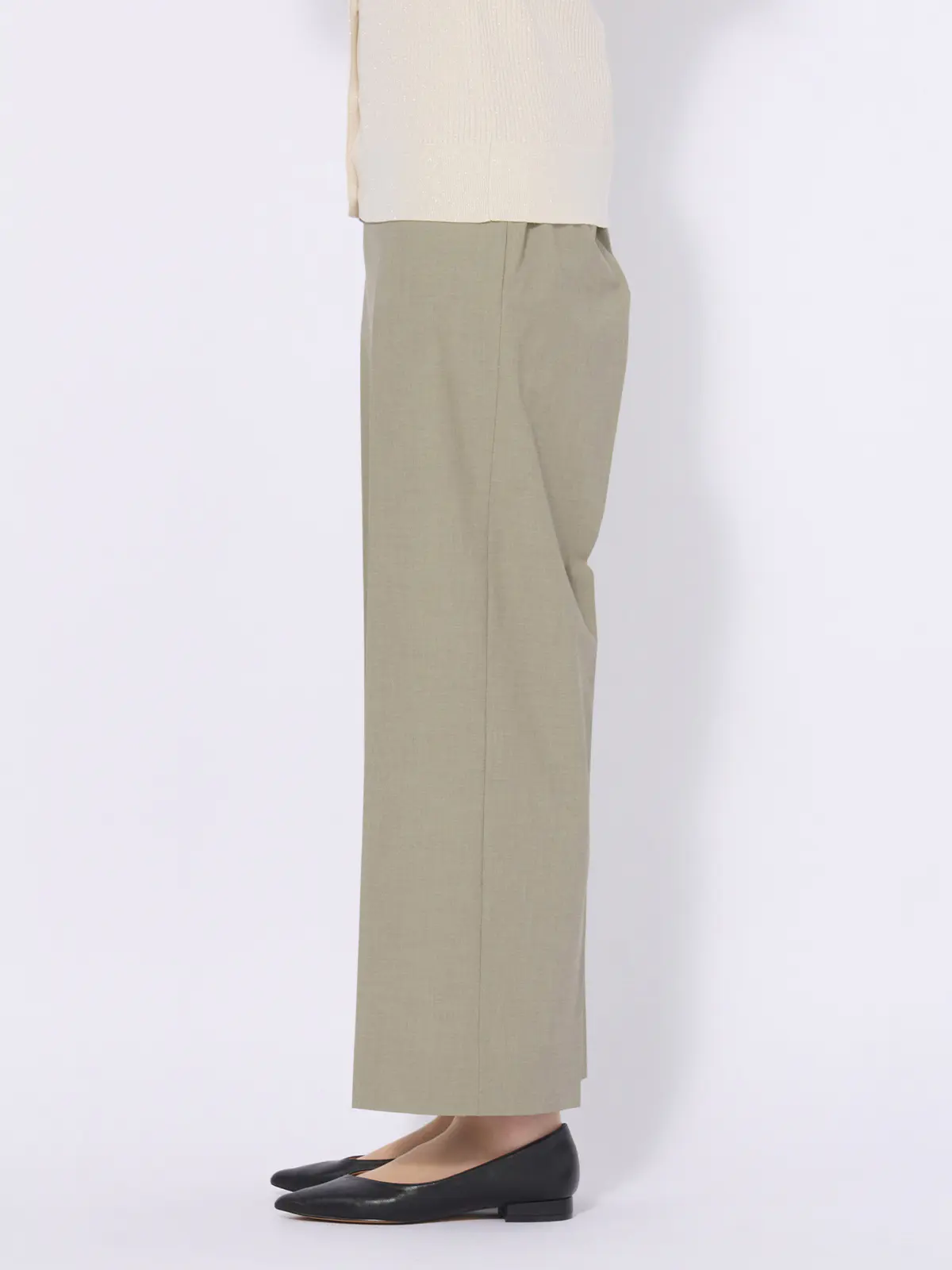 ワイドパンツ/ウォッシャブル/ストレッチ/UVカット/TRトロピカル/無地 カーキ 36(7号)