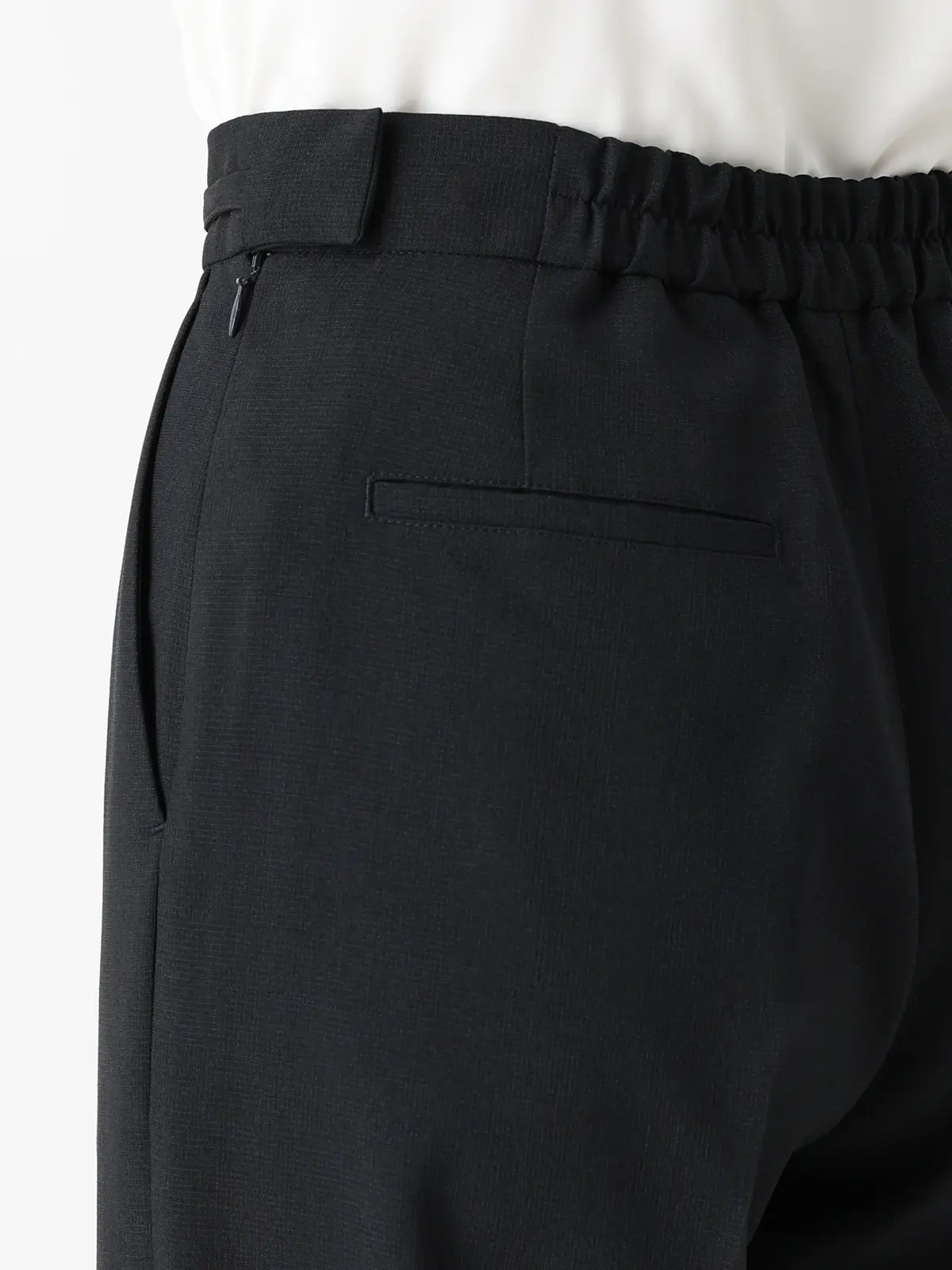 CHANTOWA/ビットベルト付きタックワイドパンツ/ウォッシャブル/シャドーグレンチェック ネイビー 36(7号)
