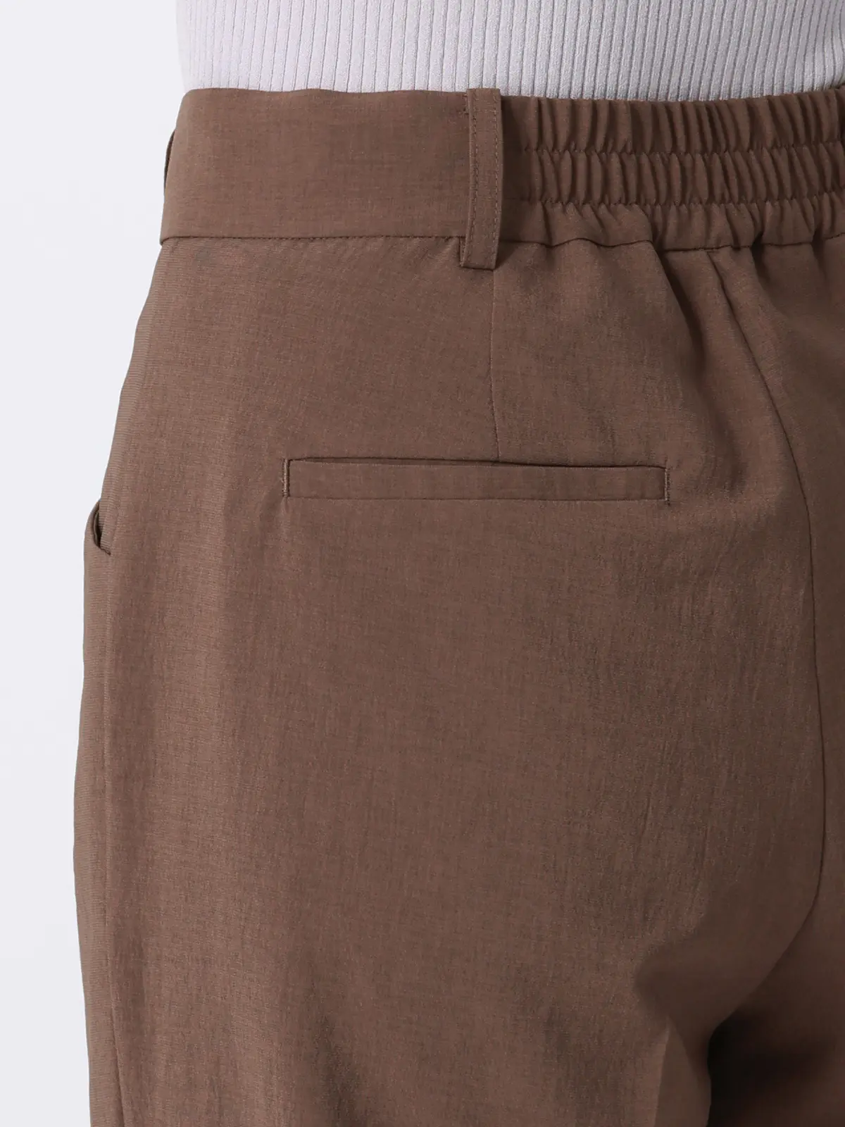 タックワイドパンツ／ウォッシャブル／UVカット／BREEZE COOL／無地／BIYORI UP ブラウン 42(13号）