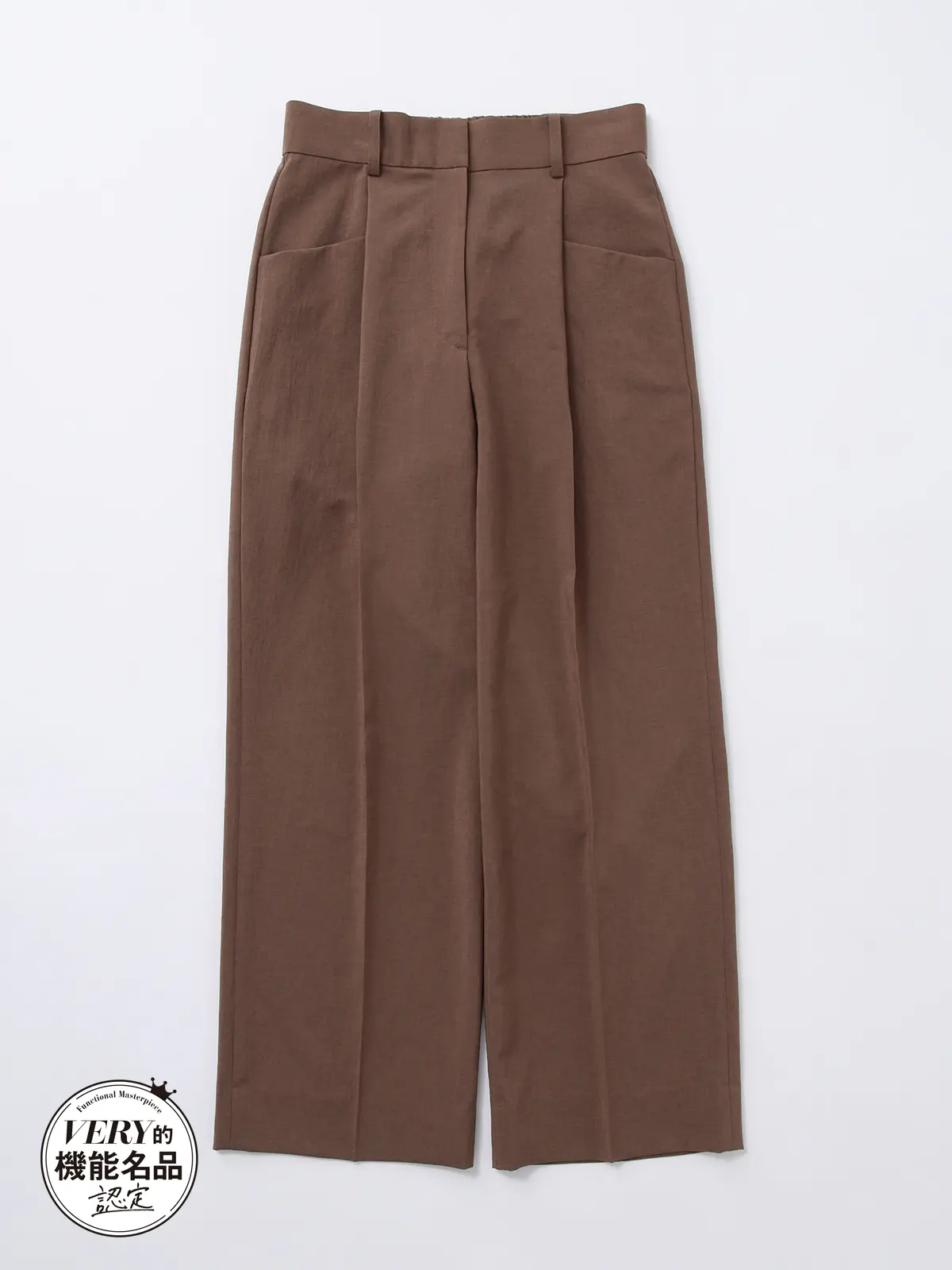 タックワイドパンツ／ウォッシャブル／UVカット／BREEZE COOL／無地／BIYORI UP ブラウン 42(13号）