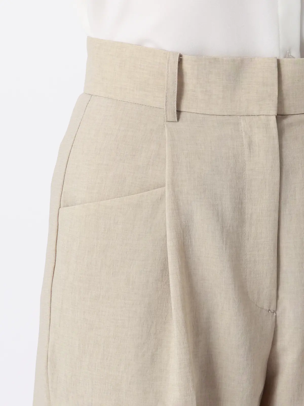 タックワイドパンツ／ウォッシャブル／UVカット／BREEZE COOL／無地／BIYORI UP ベージュ 36(7号）