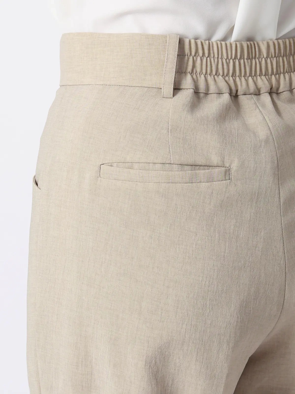 タックワイドパンツ／ウォッシャブル／UVカット／BREEZE COOL／無地／BIYORI UP ベージュ 36(7号）