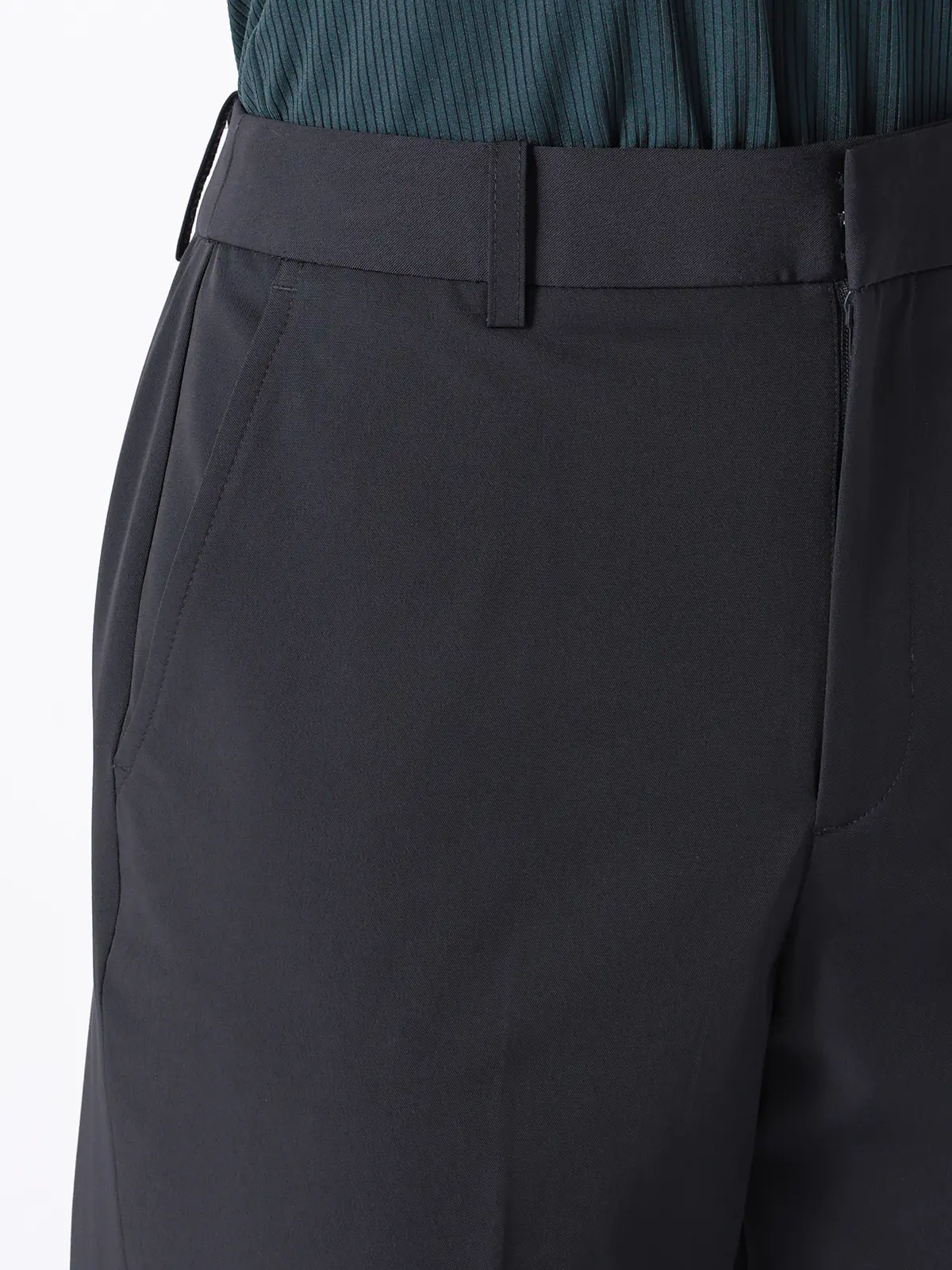 テーパードパンツ／ウォッシャブル／UVカット／ストレッチツイル／無地 ネイビー 36(7号）