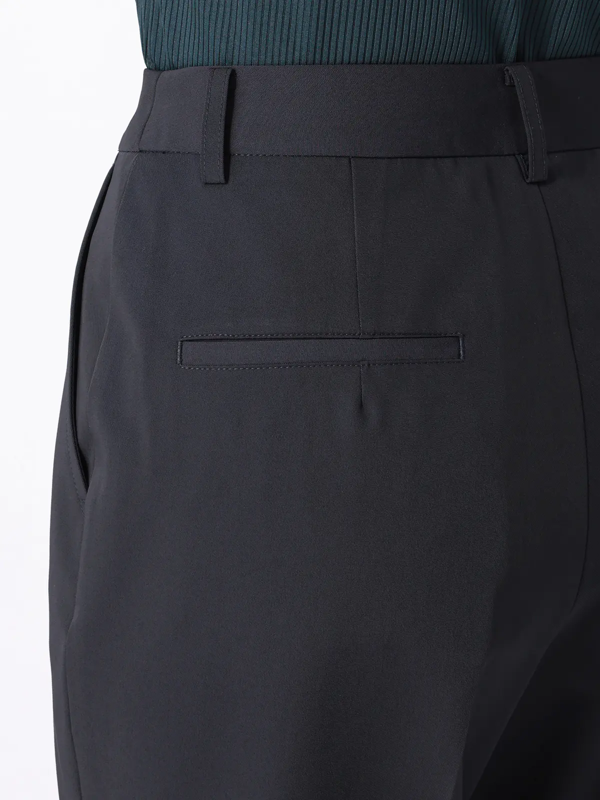 テーパードパンツ／ウォッシャブル／UVカット／ストレッチツイル／無地 ネイビー 36(7号）