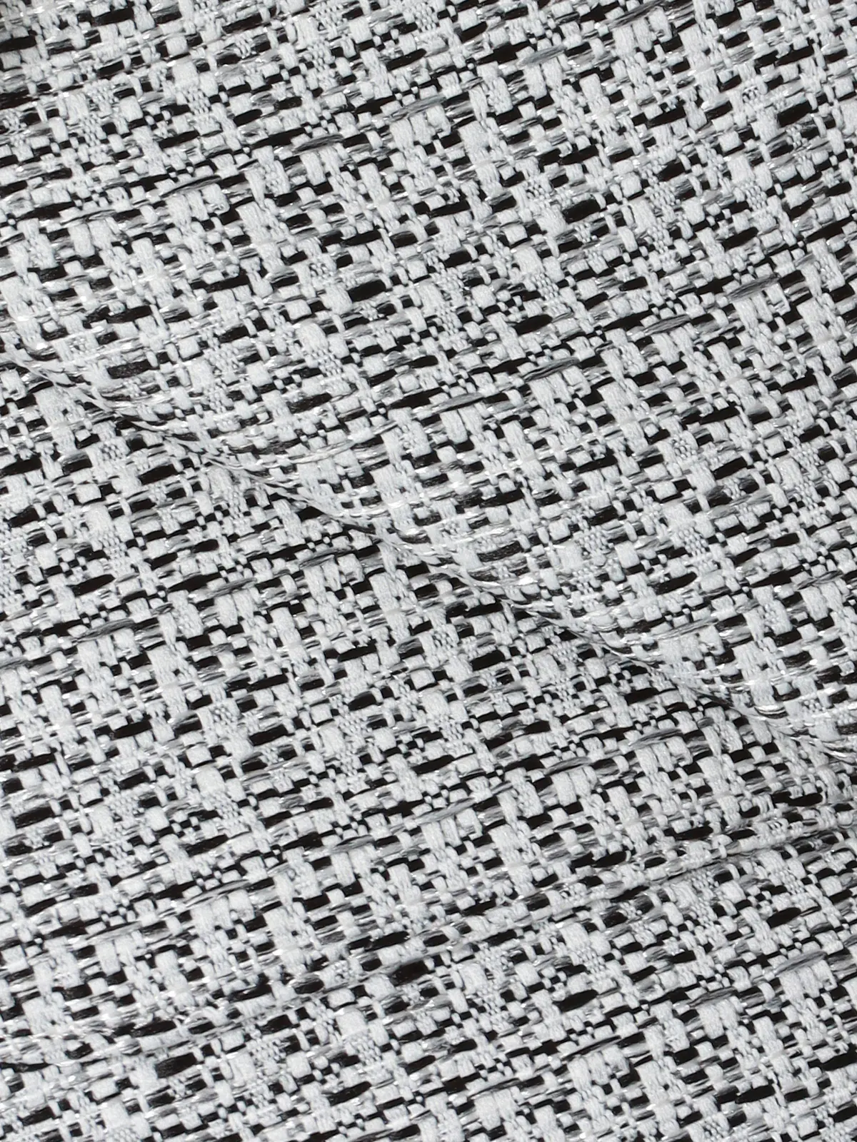 タックテーパードパンツ／ハンドウォッシュ／ツイード／織柄 ホワイト 36(7号）