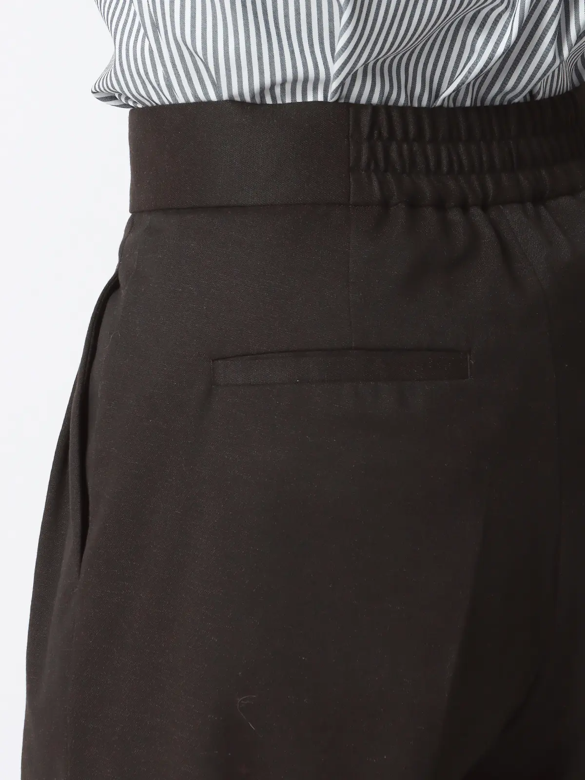 WEAR SHiFT/タックワイドパンツ/尾州/リサイクルウールブレンド/無地 ブラウン 36(7号)