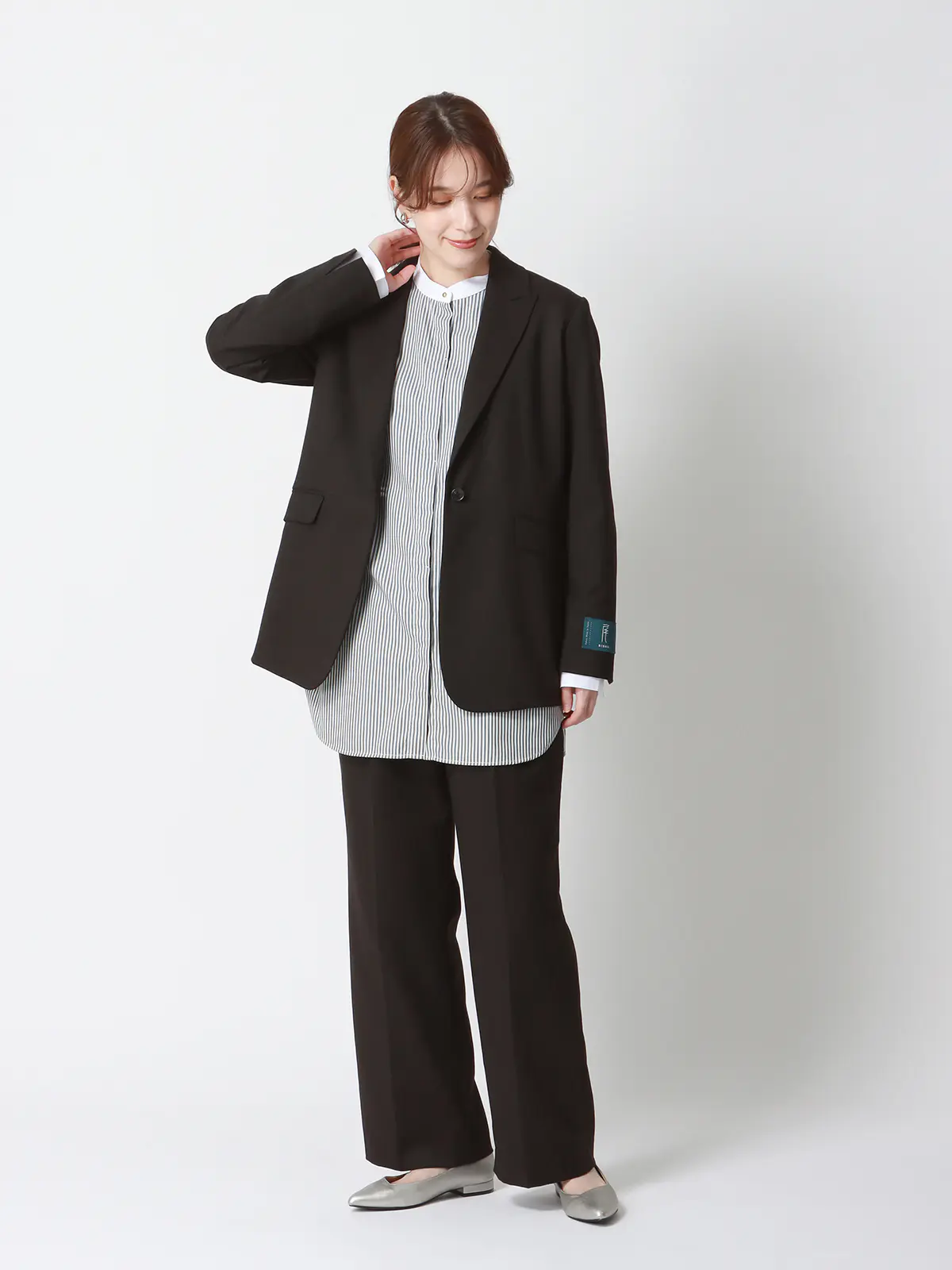 WEAR SHiFT/タックワイドパンツ/尾州/リサイクルウールブレンド/無地 ブラウン 36(7号)