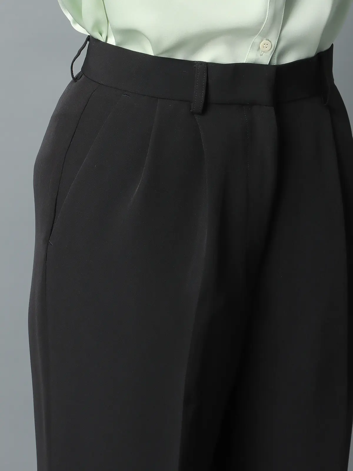 【9／5～WEB先行販売スタート！】CIS．／ストレートパンツ／ウォッシャブル／ストレッチ ブラック系 34(5号）