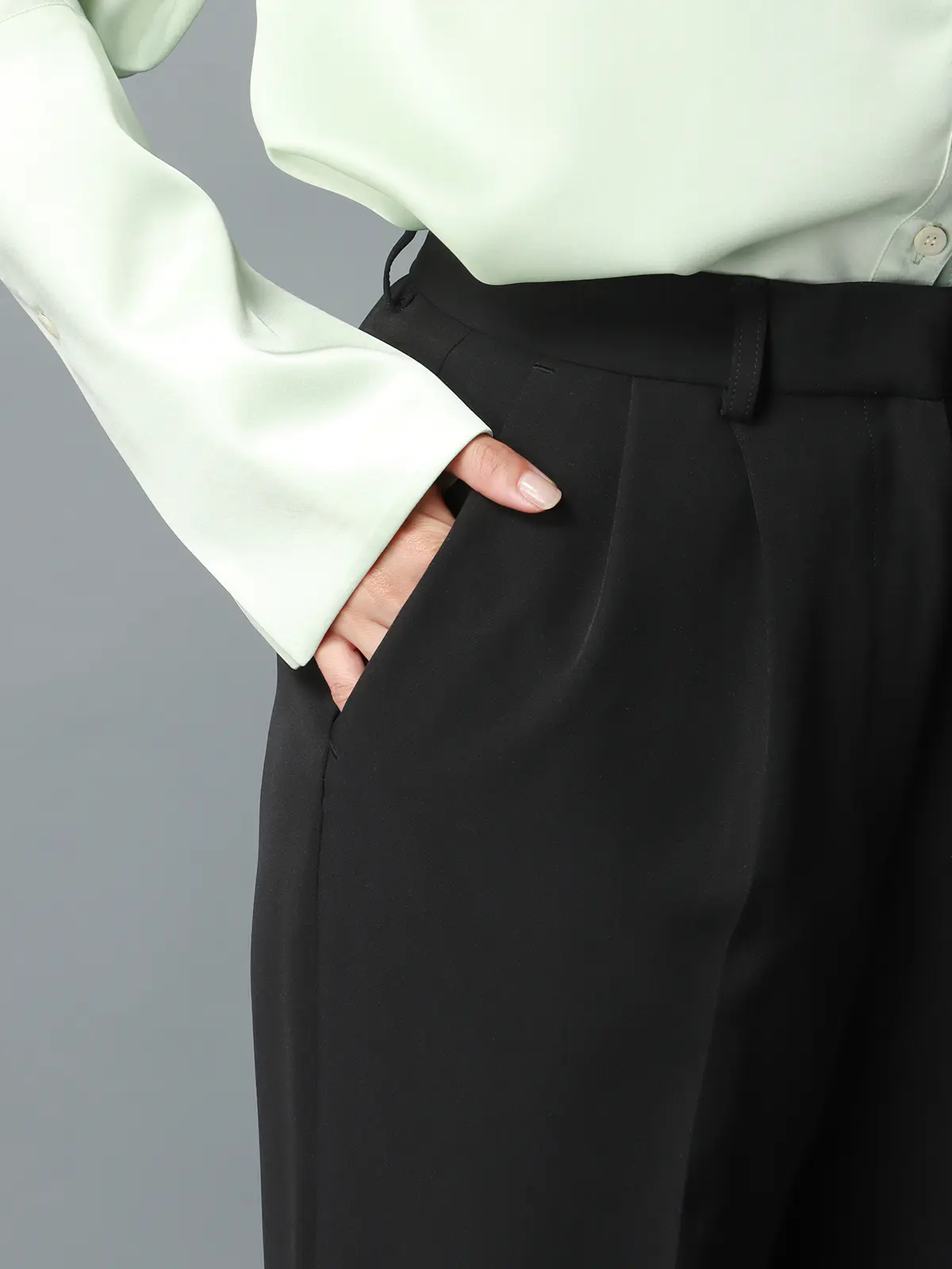 【9／5～WEB先行販売スタート！】CIS．／ストレートパンツ／ウォッシャブル／ストレッチ ブラック系 34(5号）