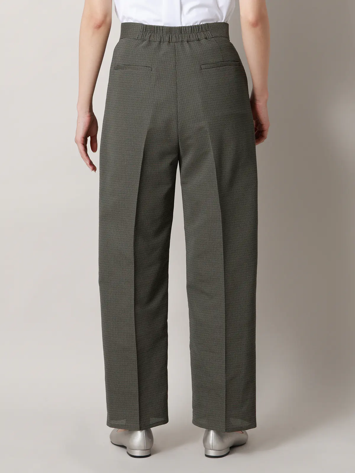 【2／23　23:59までWEB先行販売中】CIS.／タックテーパードパンツ／ハウンドトゥース グレー 34(5号）