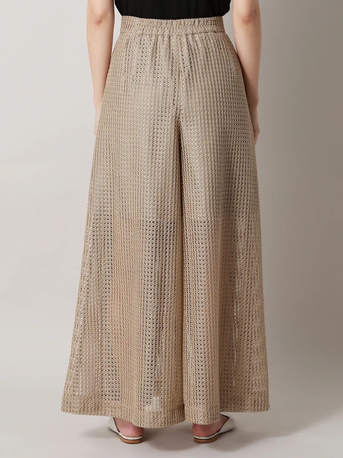 CIS．／フレアパンツ／ハンドウォッシュ／9Gメッシュレース／無地 ベージュ 34(5号）