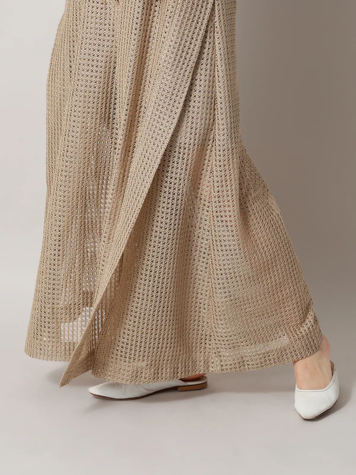 CIS．／フレアパンツ／ハンドウォッシュ／9Gメッシュレース／無地 ベージュ 34(5号）