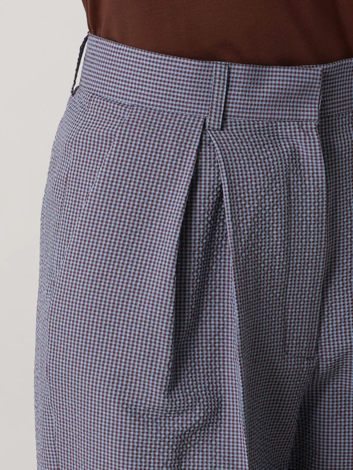 【2／23　23:59までWEB先行販売中】CIS.／ストレートパンツ／ギンガムチェック ブルー 34(5号）