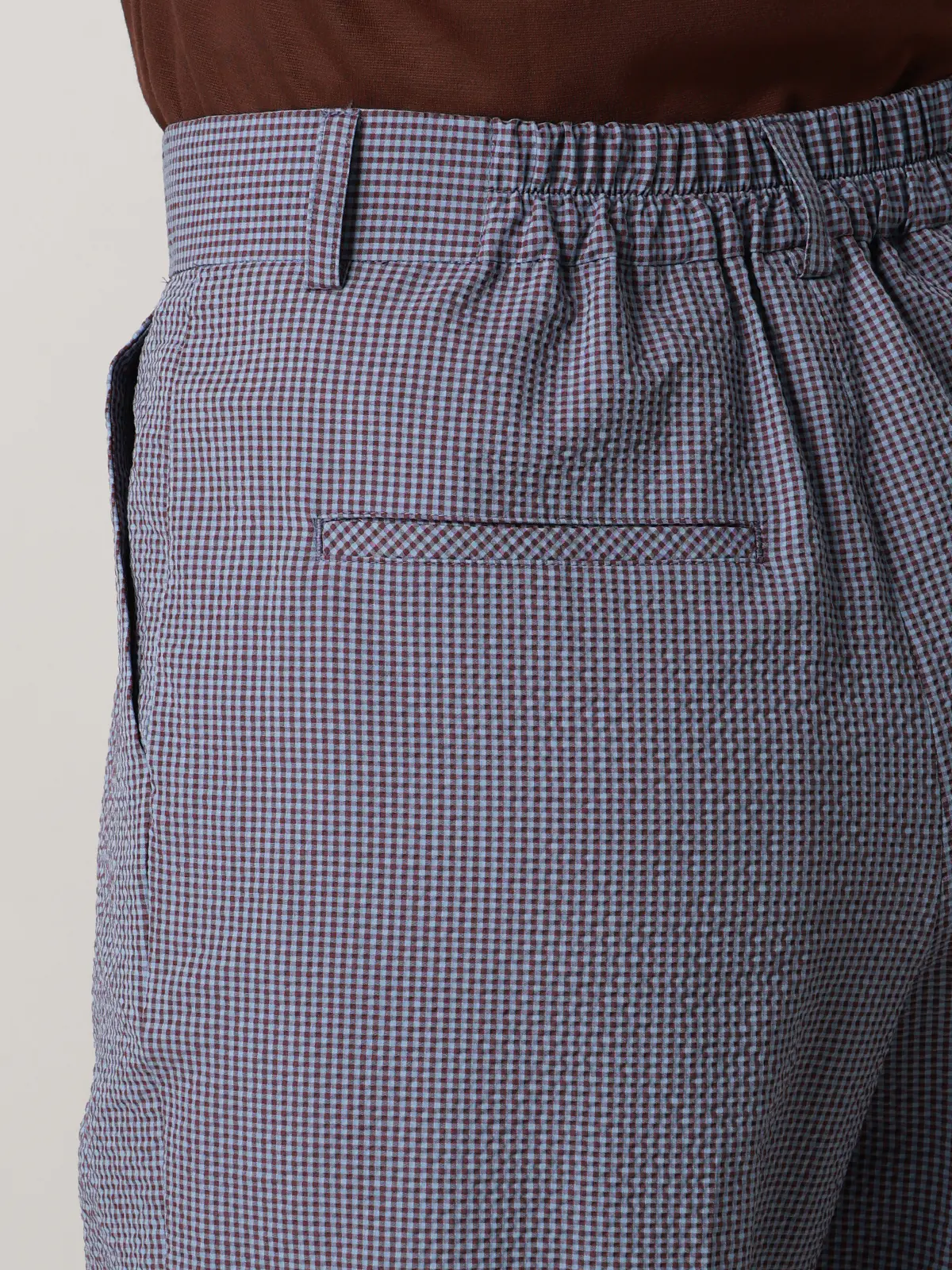 【2／23　23:59までWEB先行販売中】CIS.／ストレートパンツ／ギンガムチェック ブルー 34(5号）