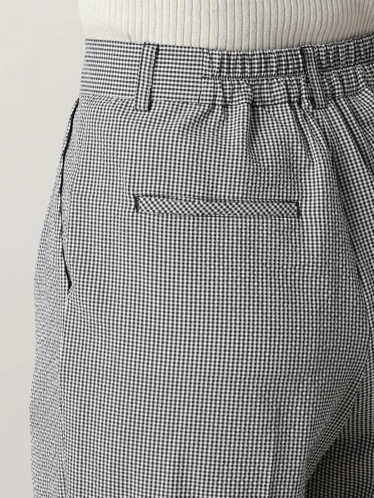 【2／23　23:59までWEB先行販売中】CIS.／ストレートパンツ／ギンガムチェック ブラック 34(5号）