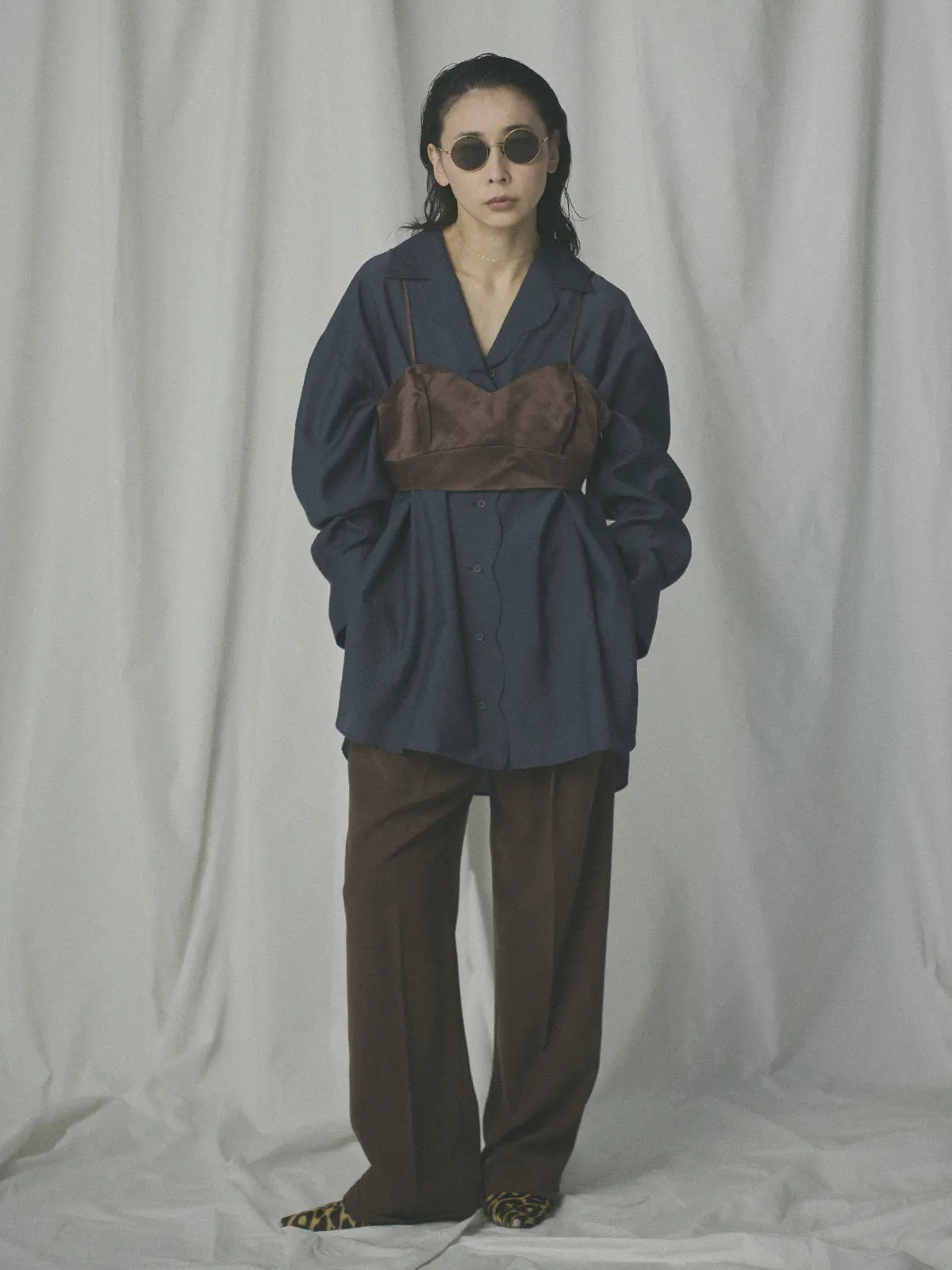 【2／23　23:59までWEB先行販売中】CIS.／ストレートパンツ／無地 ブラウン 34(5号）