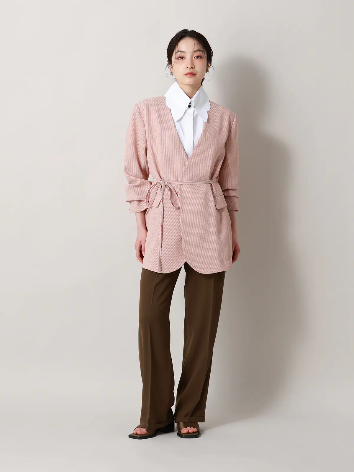 【2／23　23:59までWEB先行販売中】CIS.／ストレートパンツ／無地 ブラウン 34(5号）