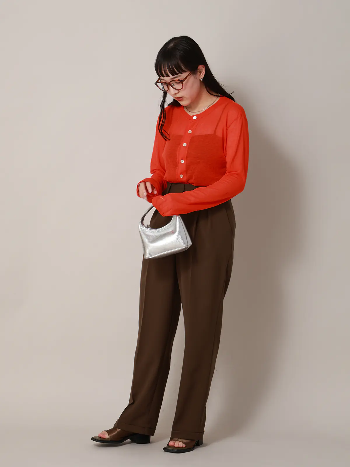 【2／23　23:59までWEB先行販売中】CIS.／ストレートパンツ／無地 ブラウン 34(5号）