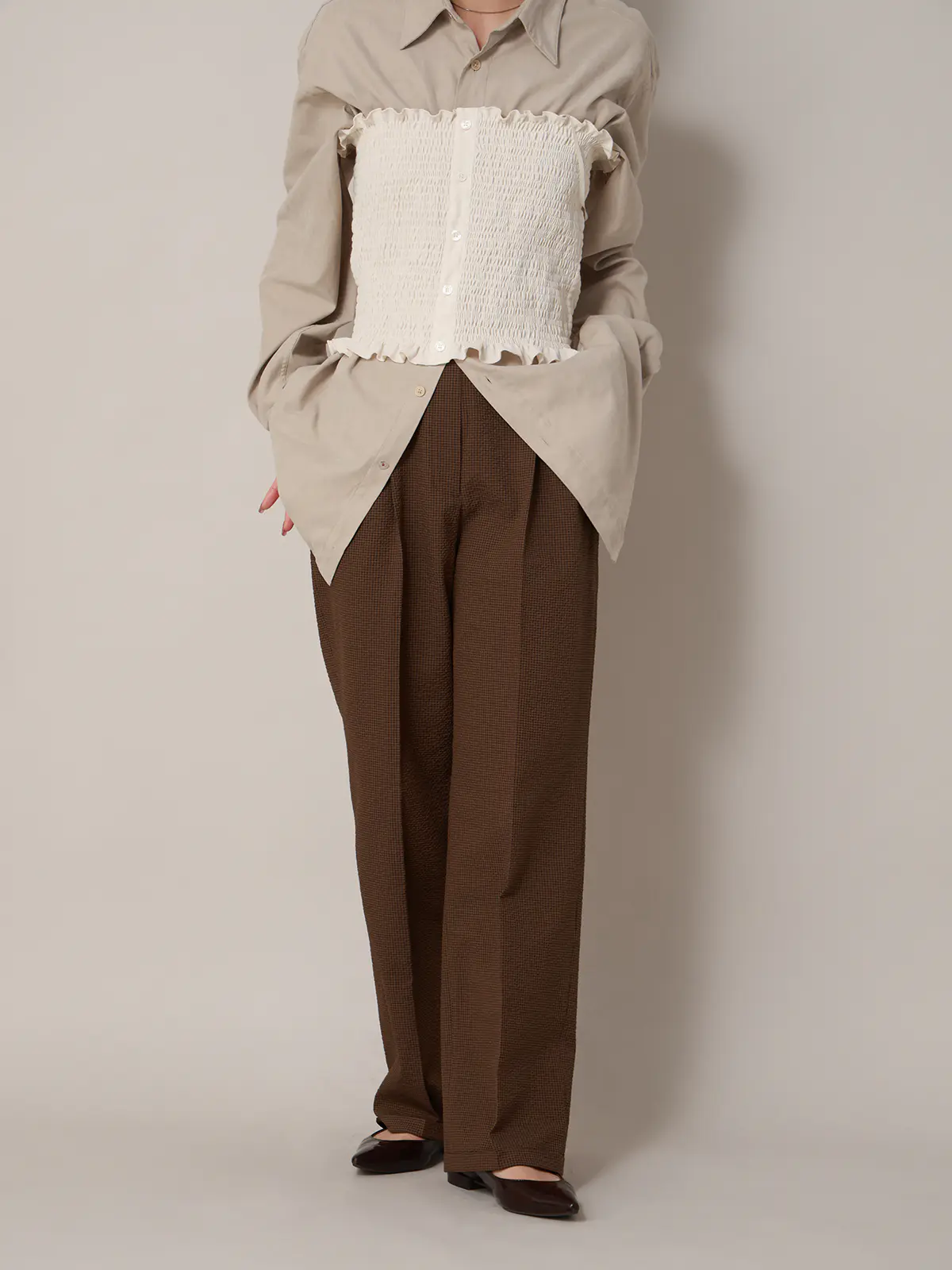 【2／23　23:59までWEB先行販売中】CIS.／ストレートパンツ／無地 ブラウン 34(5号）