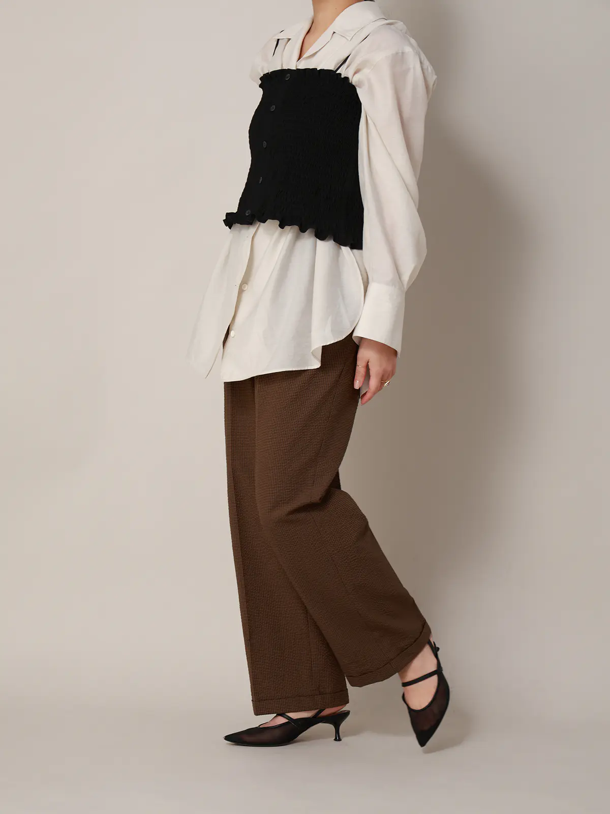 【2／23　23:59までWEB先行販売中】CIS.／ストレートパンツ／無地 ブラウン 34(5号）