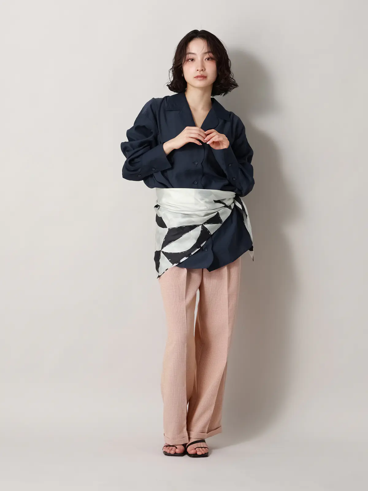 【2／23　23:59までWEB先行販売中】CIS.／ストレートパンツ／ストライプ オレンジ 34(5号）