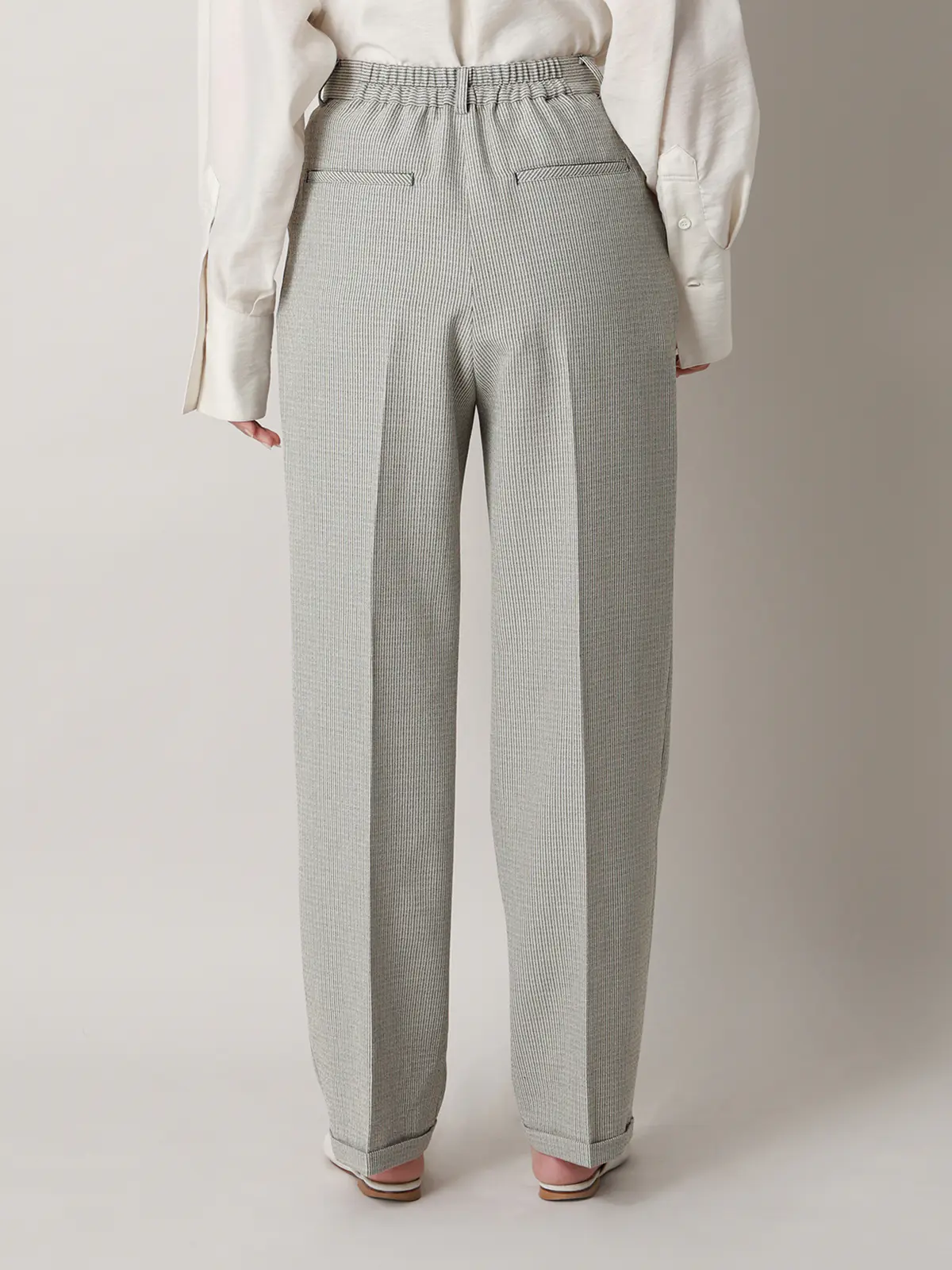 【2／23　23:59までWEB先行販売中】CIS.／ストレートパンツ／ストライプ ブラック 34(5号）