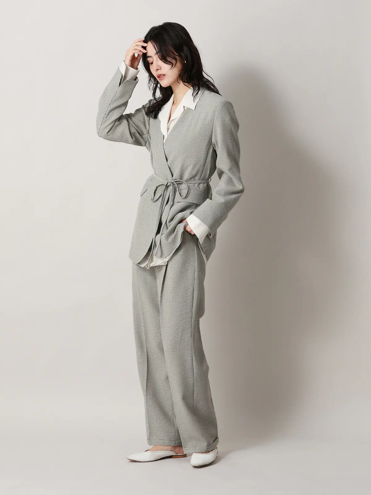 【2／23　23:59までWEB先行販売中】CIS.／ストレートパンツ／ストライプ ブラック 34(5号）