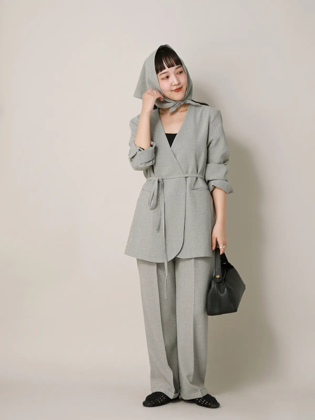 【2／23　23:59までWEB先行販売中】CIS.／ストレートパンツ／ストライプ ブラック 34(5号）