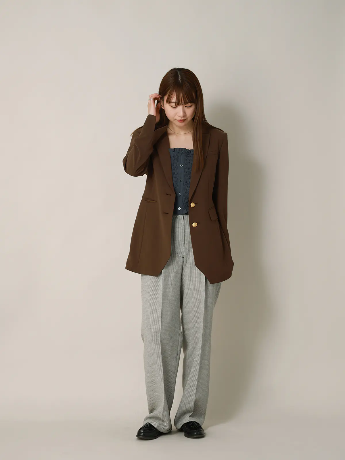 【2／23　23:59までWEB先行販売中】CIS.／ストレートパンツ／ストライプ ブラック 34(5号）