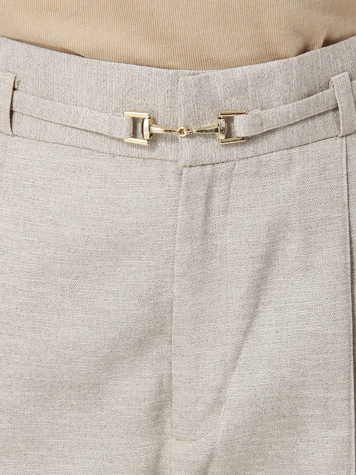タックテーパードパンツ／ウォッシャブル／抗菌／防臭／スラブオックスストレッチ／無地／ビット付き ベージュ系 36(7号）